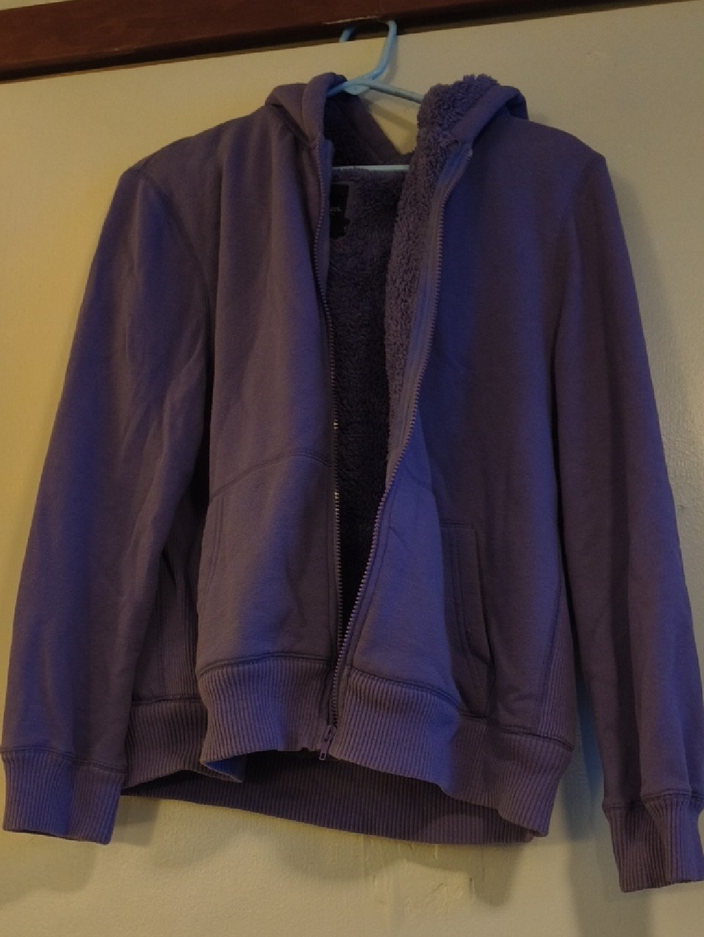 Faded Glory Plush Hooded Jacket in Deep Purple